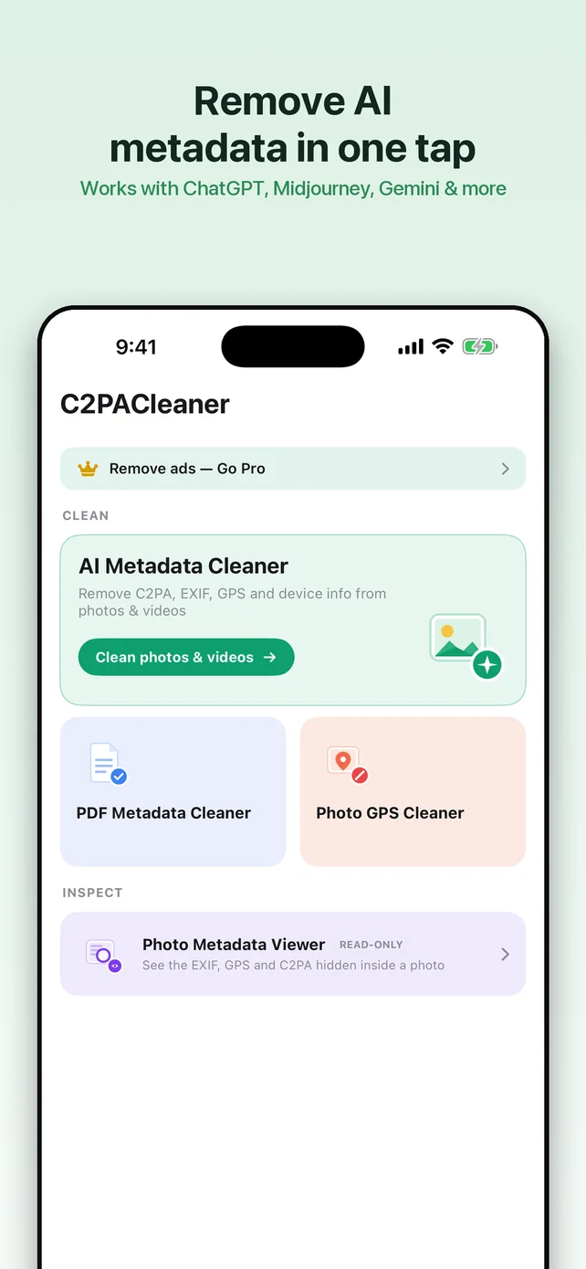 C2PACleaner iPhone app screenshot