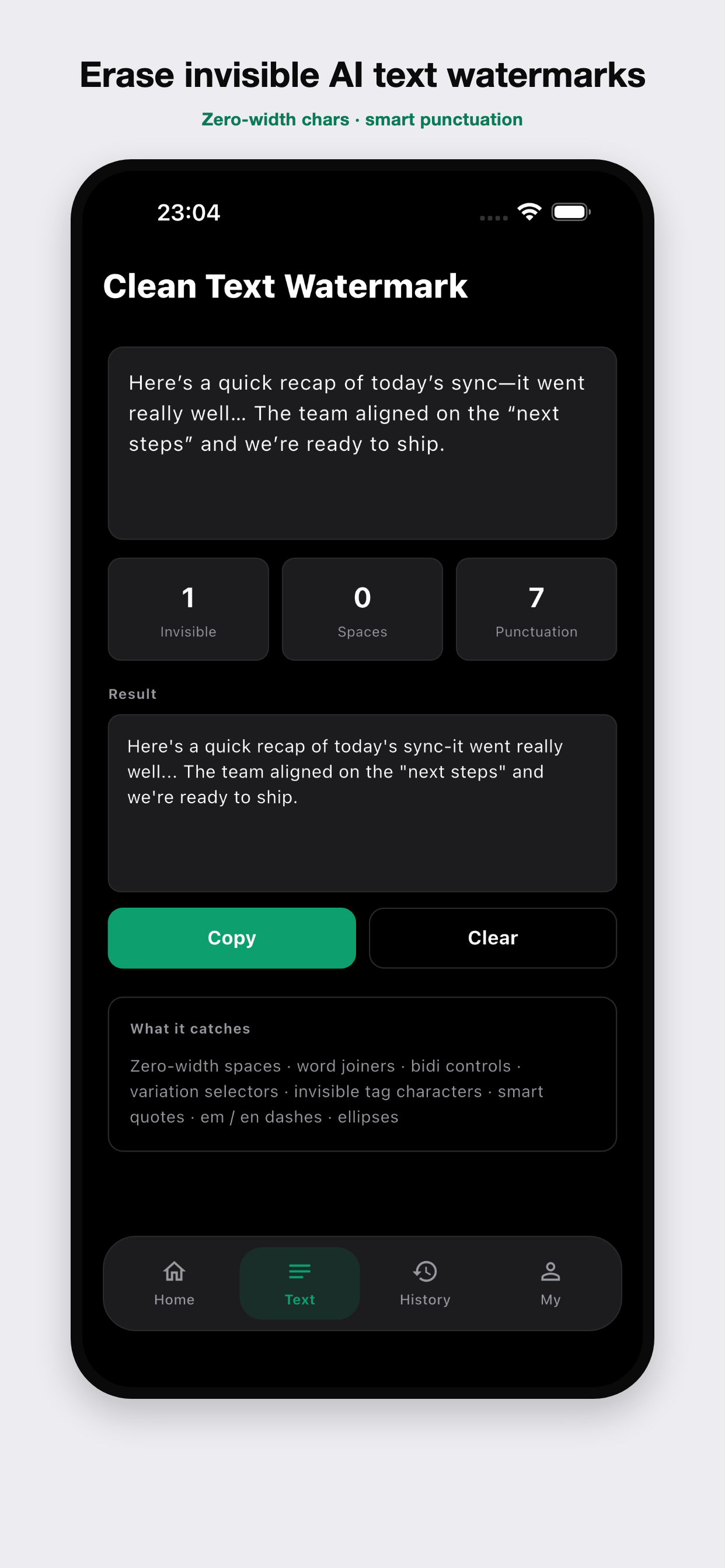 C2PACleaner iPhone app screenshot