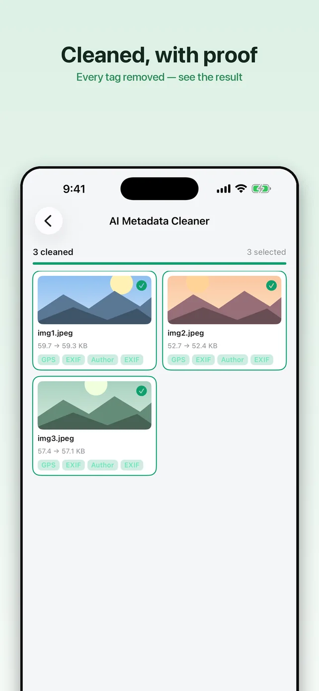 C2PACleaner iPhone app screenshot