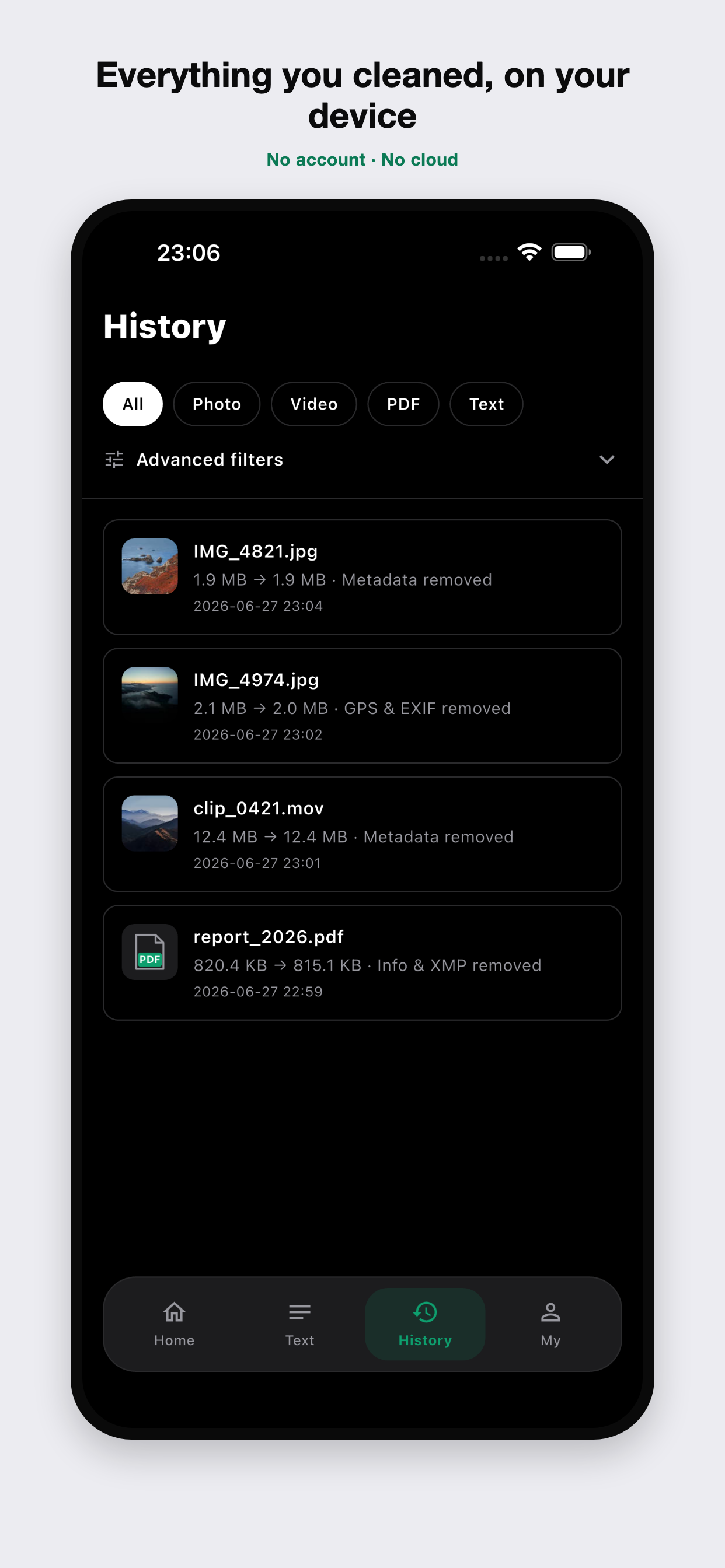 C2PACleaner iPhone app screenshot